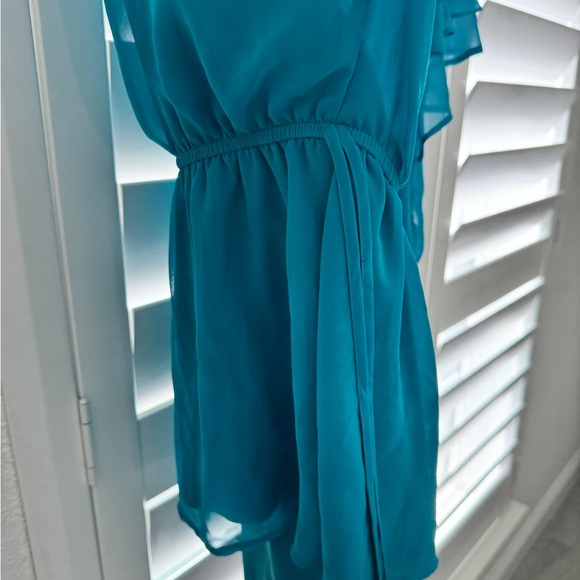 Lane Bryant teal ruffle blouse size 28 - Picture 3 of 5